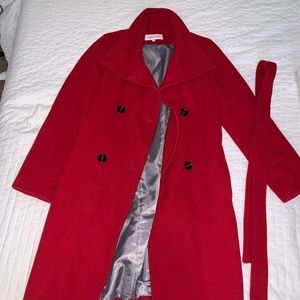 Calvin Klein Red coat - size 8